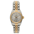 Yellow Rolex Perpetual Gold 76193 Ladies Dial 2005 Oyster Silver 18k Watch Steel