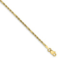and Chain Gold Yellow inch; Teens; Women Men Bracelet; Chain Cut 1.8mm for 7 for Real 14kt Rope Diamond Adults Milano and