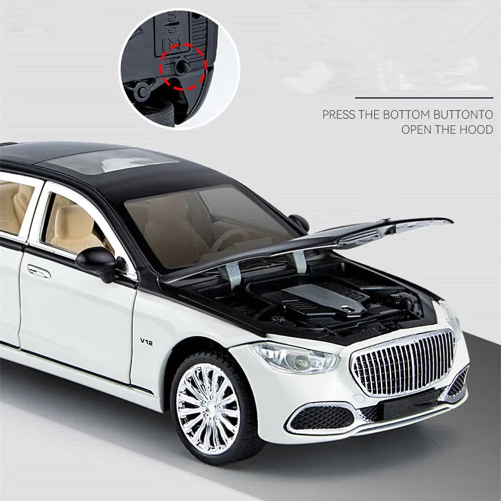 Sound Car Metal Maybach For Collection Benz 1/24 Alloy Gift S680 Model Light &