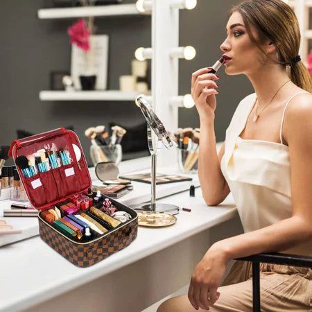 Women Cosmetic Digital Make Toiletry ZBH Makeup Train for Accessories Storage Brush Organizer Bag Tool Travel Up Makeup Jewelry Makeup Case with Compartments Adjustable