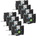 Brother TZeM31 Label Black 8PK for Tape TZ-M31 GREENCYCLE Matte 0.47" Laminated on Clear 12mm Compatible TZe-M31 P-touch TZM31
