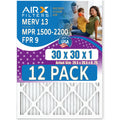 Air - 12 Made in AIRX Furnace 9 - USA Rating, Filter 30x30x1 AIR. 1500 of 13 Comparable CLEAN by MERV FPR Pack MPR FILTERS Filters to & WICKED 2200