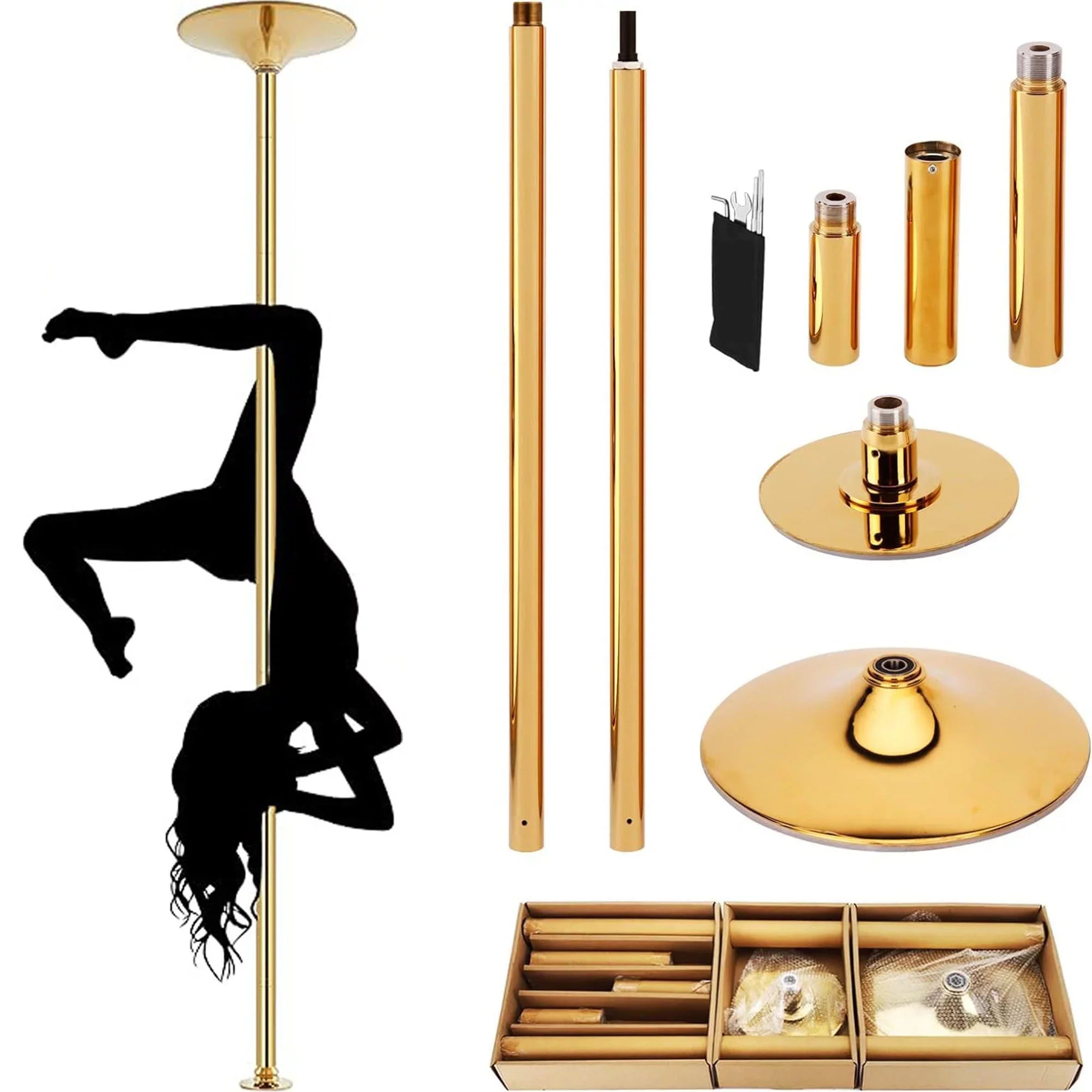 for Club Pub Home Fitness GENREEN Pole Set Removable Kit Party Dancing Pole Dance Portable Spinning Stripper 45mm Dance Exercise Pole Gym Static Poles