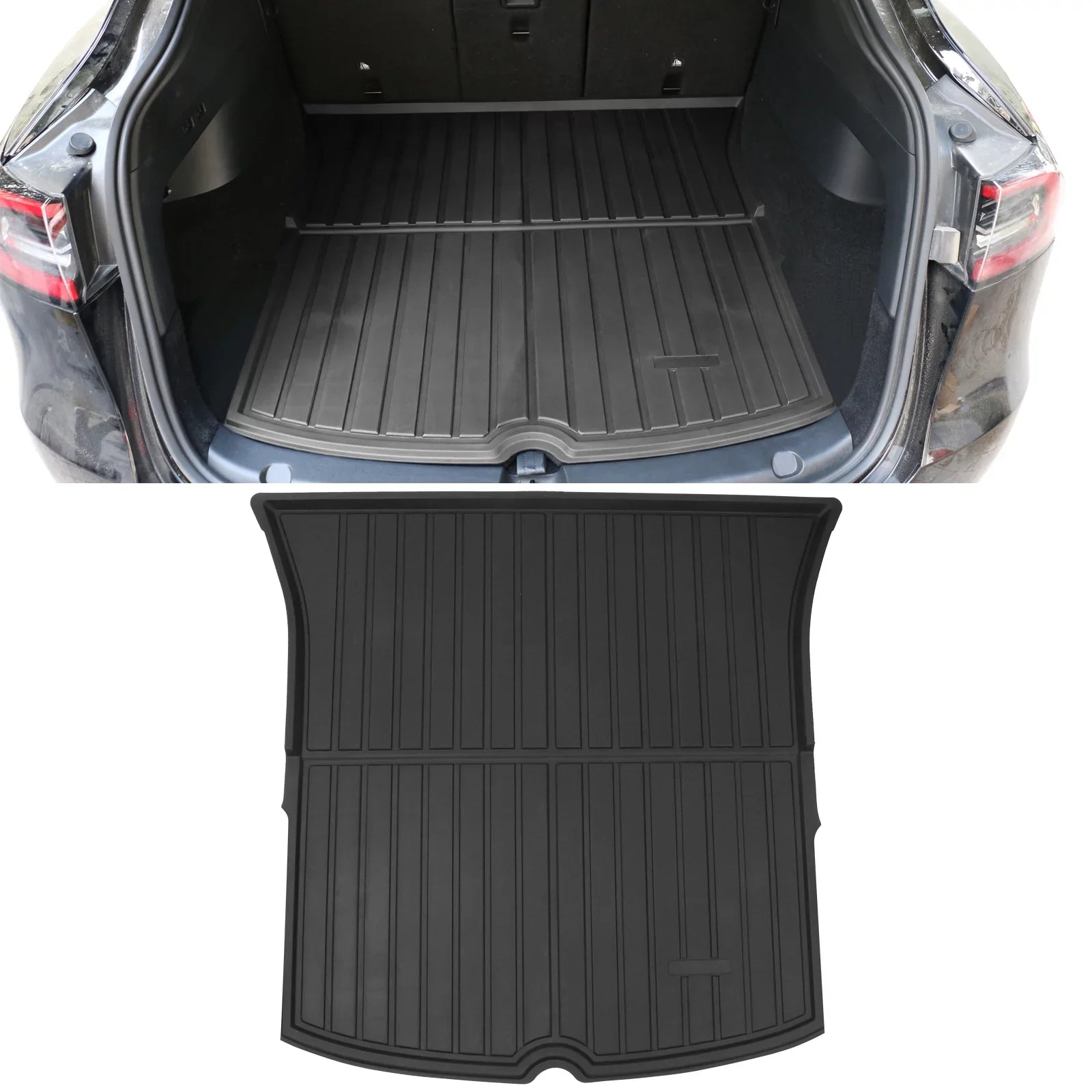 All Mat Waterproof Frunk 2020-2023 Trunk Cargo Covers Backrest Motorsports Ikon Black Model Protector with Y Injection TPE Mats + Tesla Trunk Liner Under Compatible Anti-Slip Weather Storage