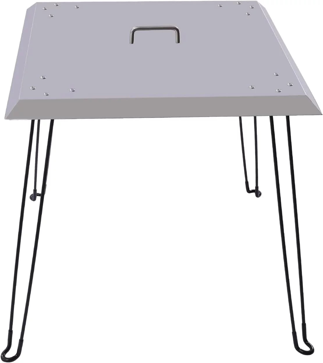 x to Heat Fire Down Fire Deflector, Burner Inch, 24 Cover 24 Cover 24 Legs 24x24x24 Handle, Steel x Fire Pit Pit 1.5mm Push Square in) Pit Carrying (Square, w/Foldable and Thick, Stainless Heat