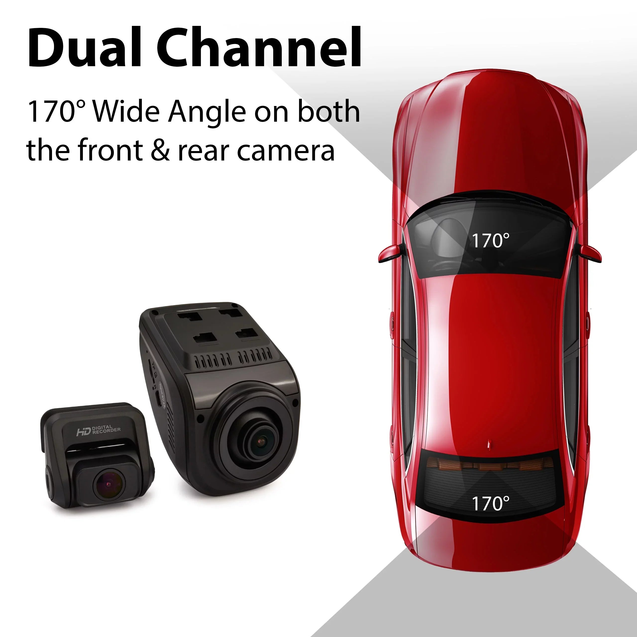 1080p and Rear Front Dash Full Rexing Pro HD V1P Cam