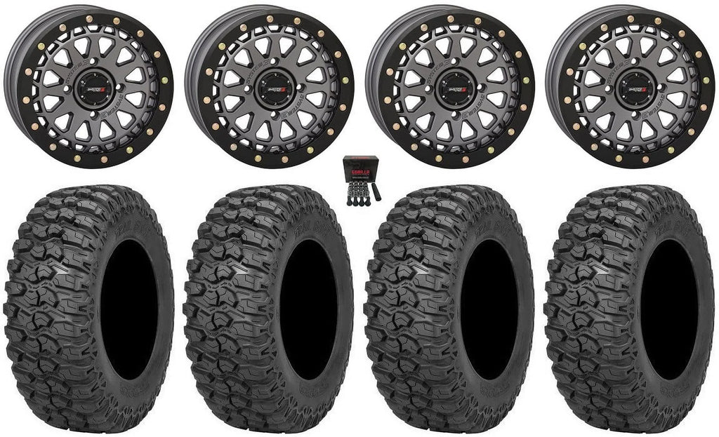 Gunmetal (4+3) 2.0 Renegade System Tires 32" Saw 3 Can-Am Defender Commander 15" Maverick Trail Outlander SB-6 Wheels