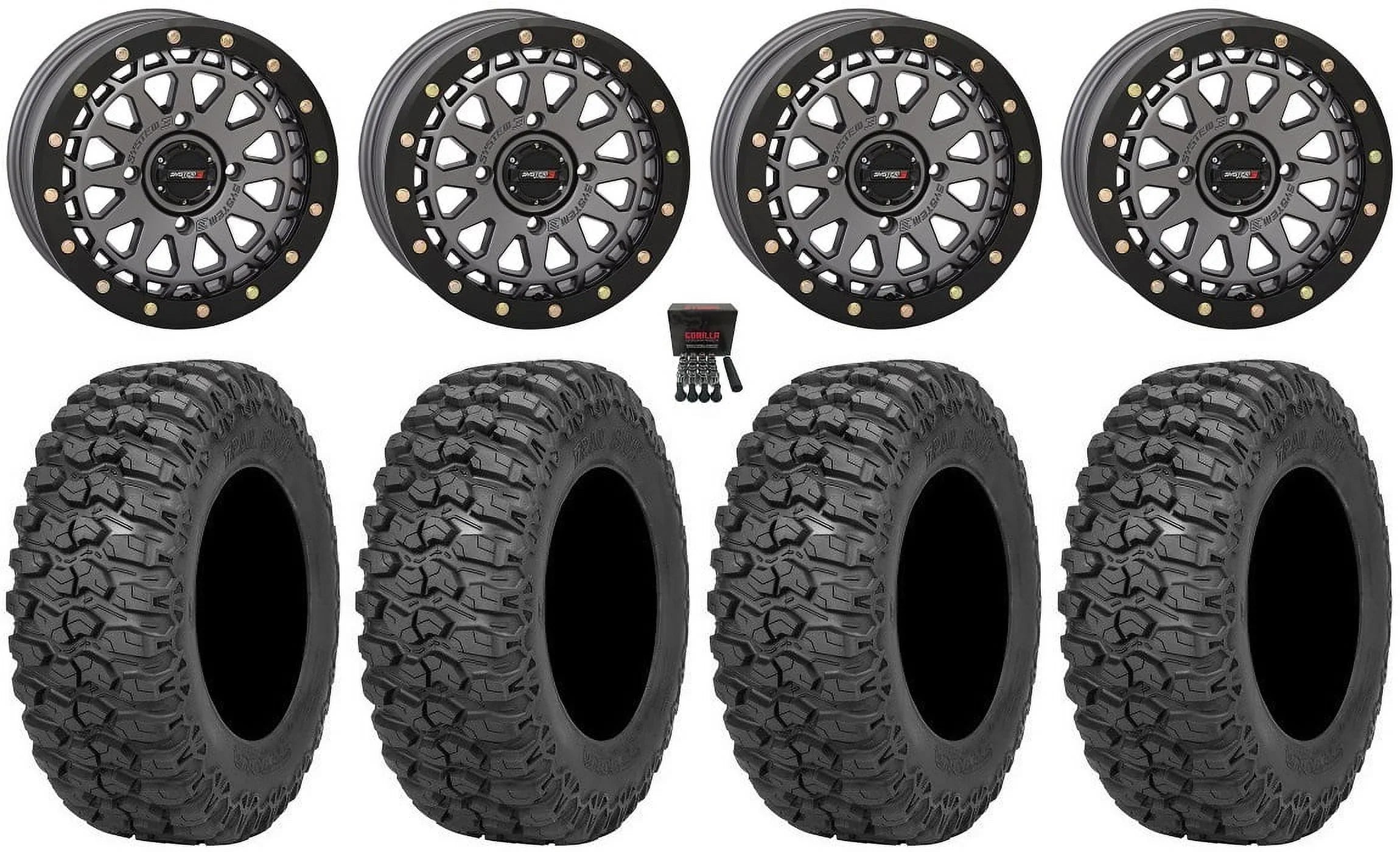 Gunmetal (4+3) 2.0 Renegade System Tires 32" Saw 3 Can-Am Defender Commander 15" Maverick Trail Outlander SB-6 Wheels