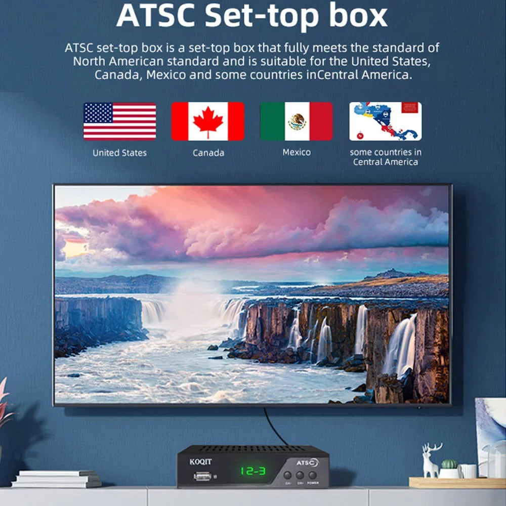 to USB, ATSC Multimedia Coax Hours, 12/24 Digital Recorders to to tv Analog Digital TV Box OTA Tuner Set Digital, Clock HDMI Box Converter Box, Top