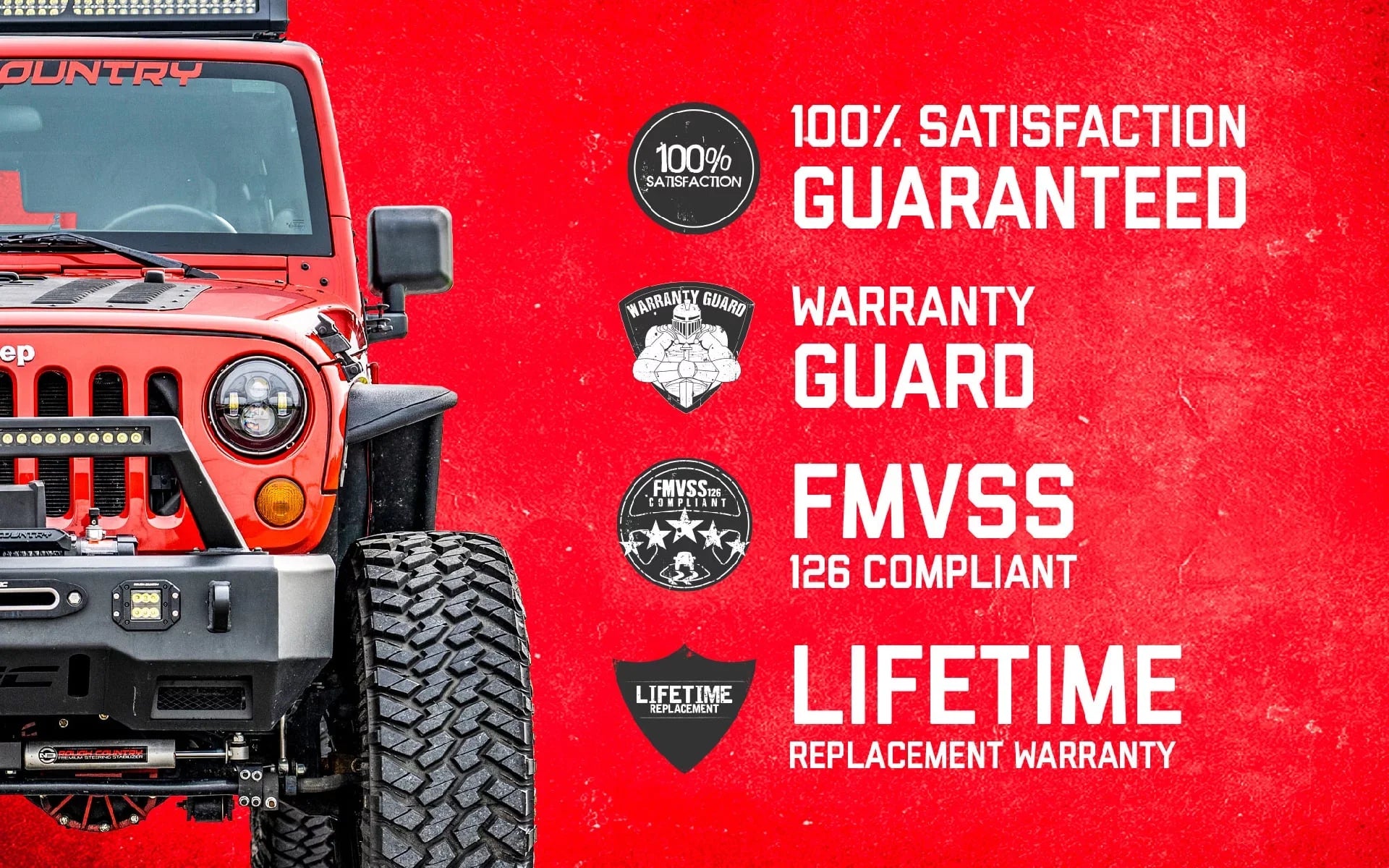 JK Rough 2007-2018 Bumper w/Tire Carrier Country Jeep Rear Wrangler - for 10594A