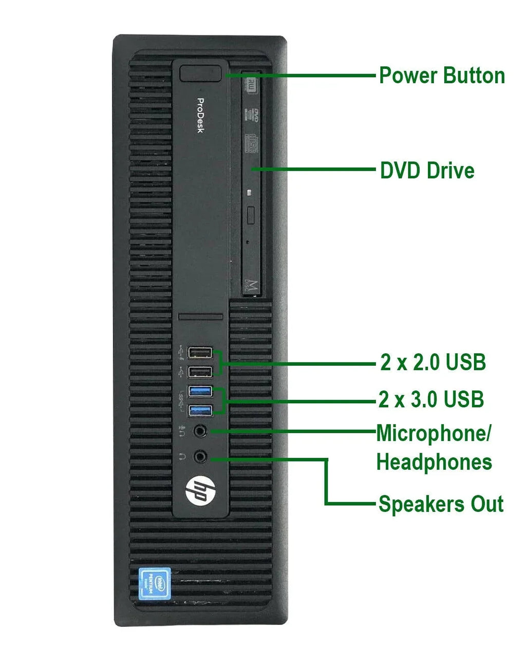 Mouse, CPU 1TB HDD, WiFi, DVD, G4400 New HP & Pro Ram, Desktop 3.3GHz Intel (Refurbished) G2 Win10 Keyboard LCD, 8GB Pentium PC Pre-Owned Computer 22" 600