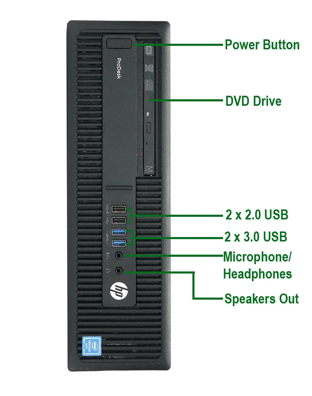 Mouse, CPU 1TB HDD, WiFi, DVD, G4400 New HP & Pro Ram, Desktop 3.3GHz Intel (Refurbished) G2 Win10 Keyboard LCD, 8GB Pentium PC Pre-Owned Computer 22" 600