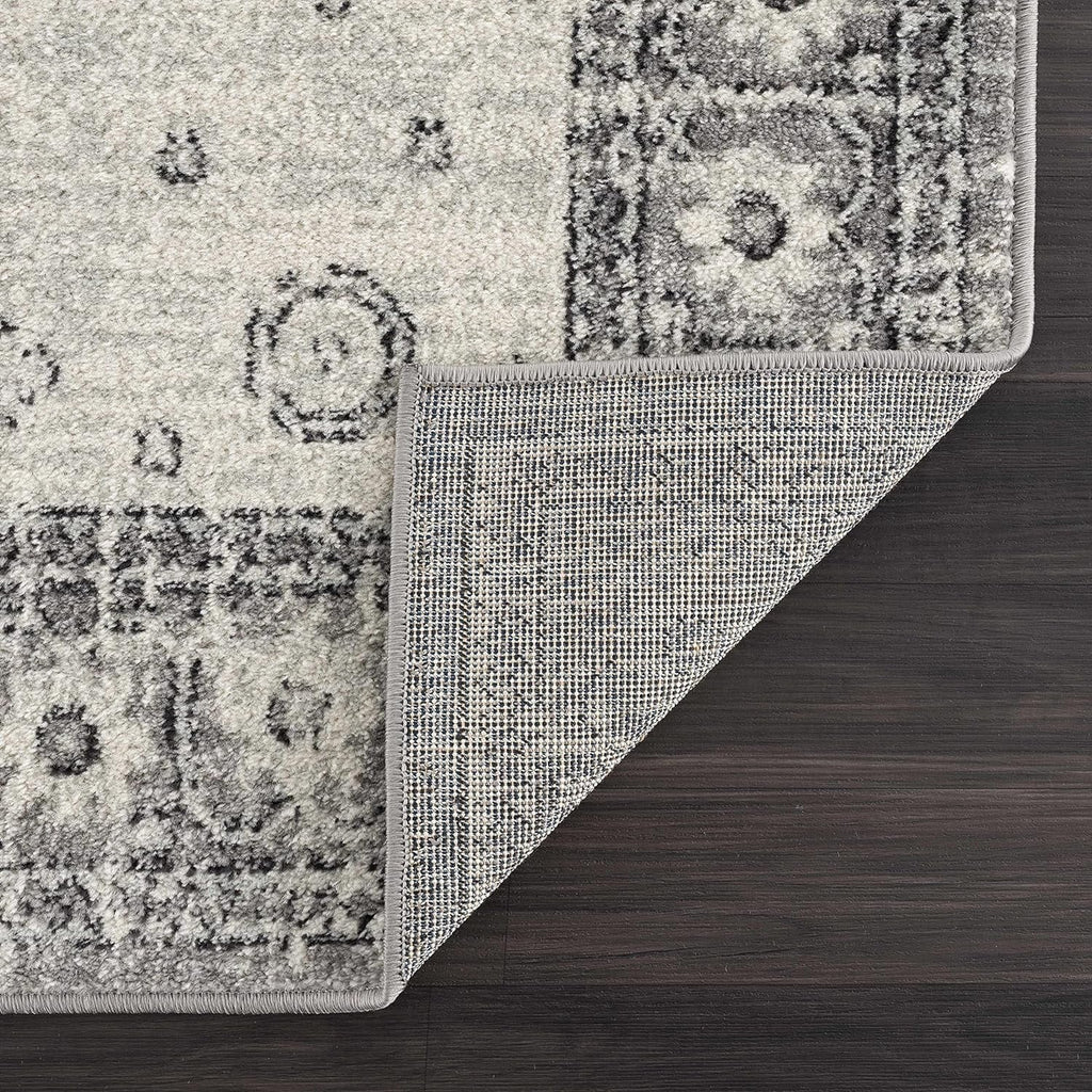 Persian Boho Collection Distressed 7'10" Grey, Traditional - Living Medallion Goksun - Beige - Pattern Vintage X Marash Bedroom, Indoor Rug - Room, Area 10' Oriental
