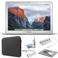MJVG2LL/A) Sleeve Kit (Early Apple (Refurbished) 13-inch Starter Silver Air Cleaning 256GB + 1.6GHz, (i5 SSD) MacBook with 2015, Bundle + Zipper Laptop Kit Black -