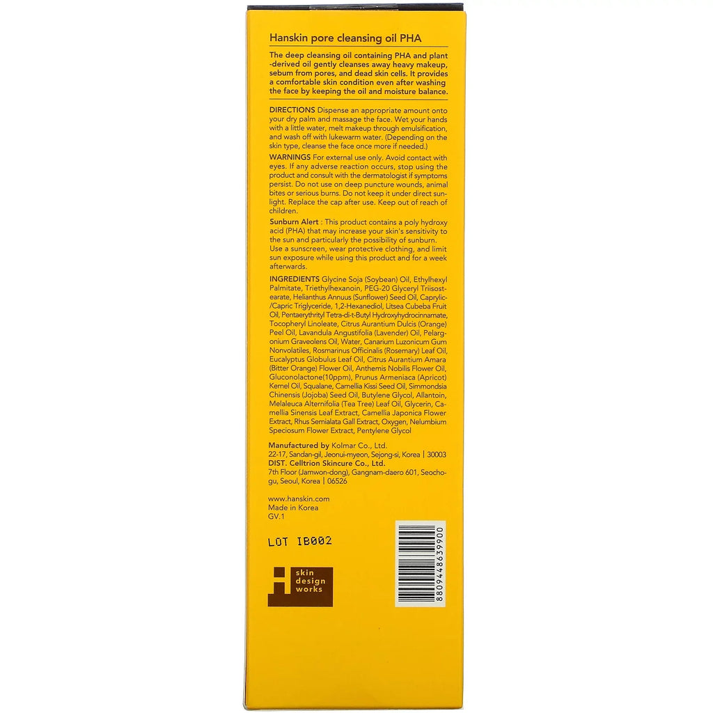 10.14 (300 oz Hanskin Pore PHA, Cleansing fl ml), Oil,