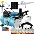 Compressor System 8 Color Air Set, Art Master Paint Body Stencil Airbrush, Kit Airbrush 100 Temporary Custom with Tattoo