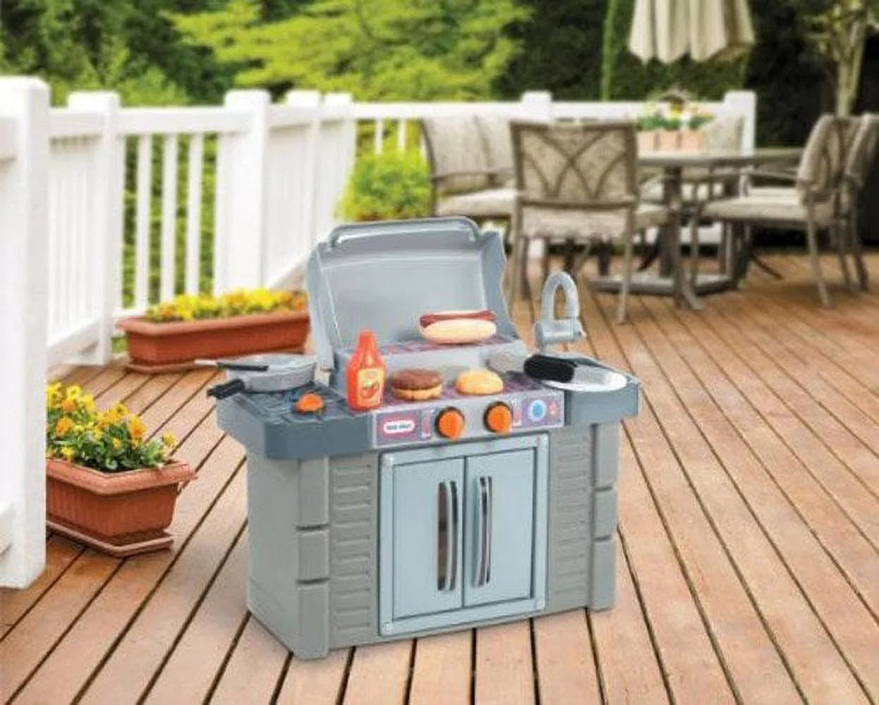 Cook Play Pretend For Toddlers Toys Grow BBQ Grill Little Tikes Boys Kids Playset, 4+ 2 8-Piece Girls 3 Ages Kitchen Gray, 'n