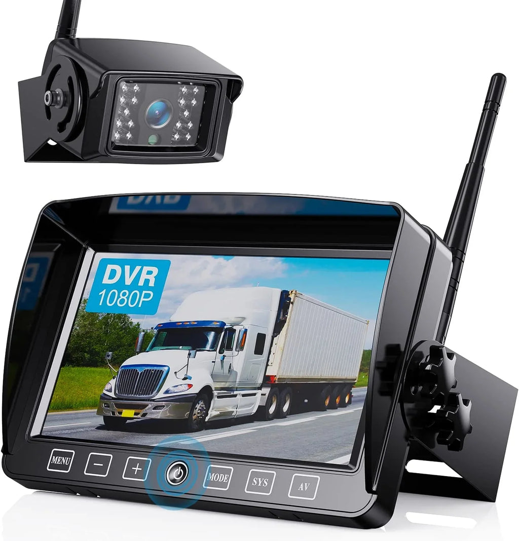 DVR IP69K Split 7'' ZEROXCLUB Camera Truck/RV/Trailer/Bus-B701 1080P for Backup Touch Waterproof HD Monitor Wireless Night Vision