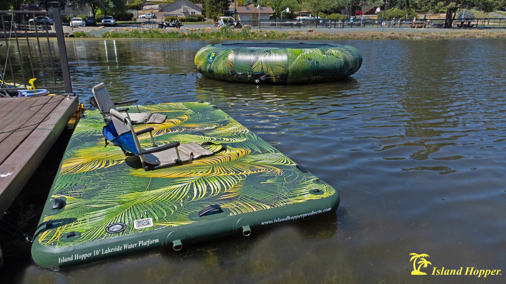 Hopper Bouncer Graphics Floating Series Dock Lakeside Tropical 10ft Slide Island & Inflatable
