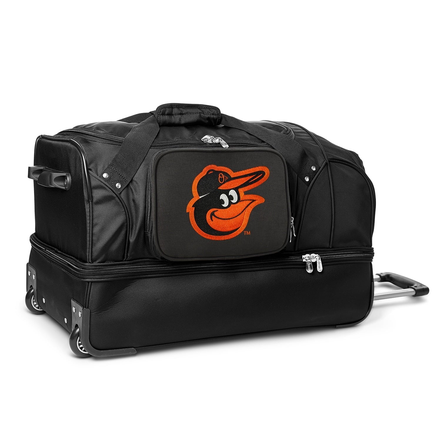 Duffel Bottom 2-Wheel Bag Orioles Rolling Black Drop Baltimore MOJO 27''