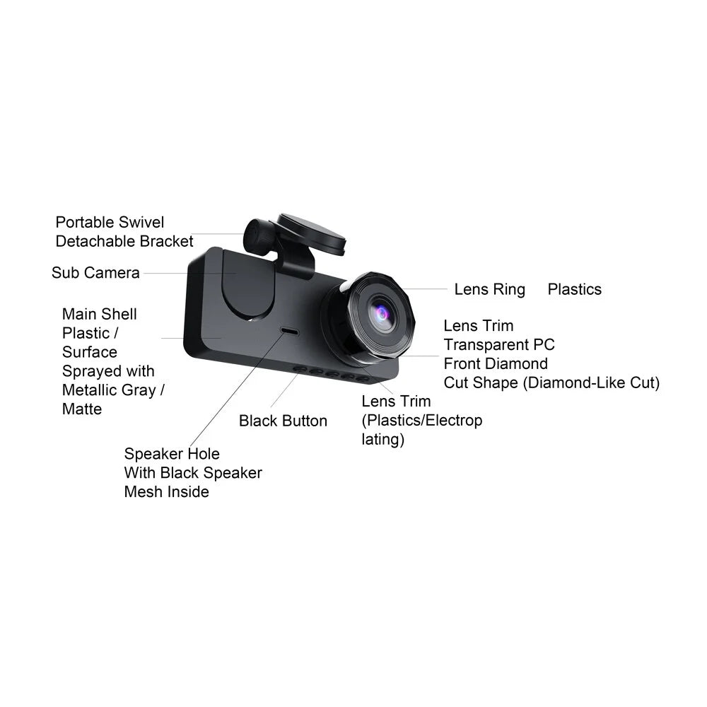 Camera Camera Inside 2 Camera,1080P Screen Dash Camera HUIOP Rear One-Key Inch Dash DVR Camera Loop Inside Lock Motion Motion Nebublu One-Key Inch Dash Dashcam QISUO Camera Screen Rear Inch Rear 2 2