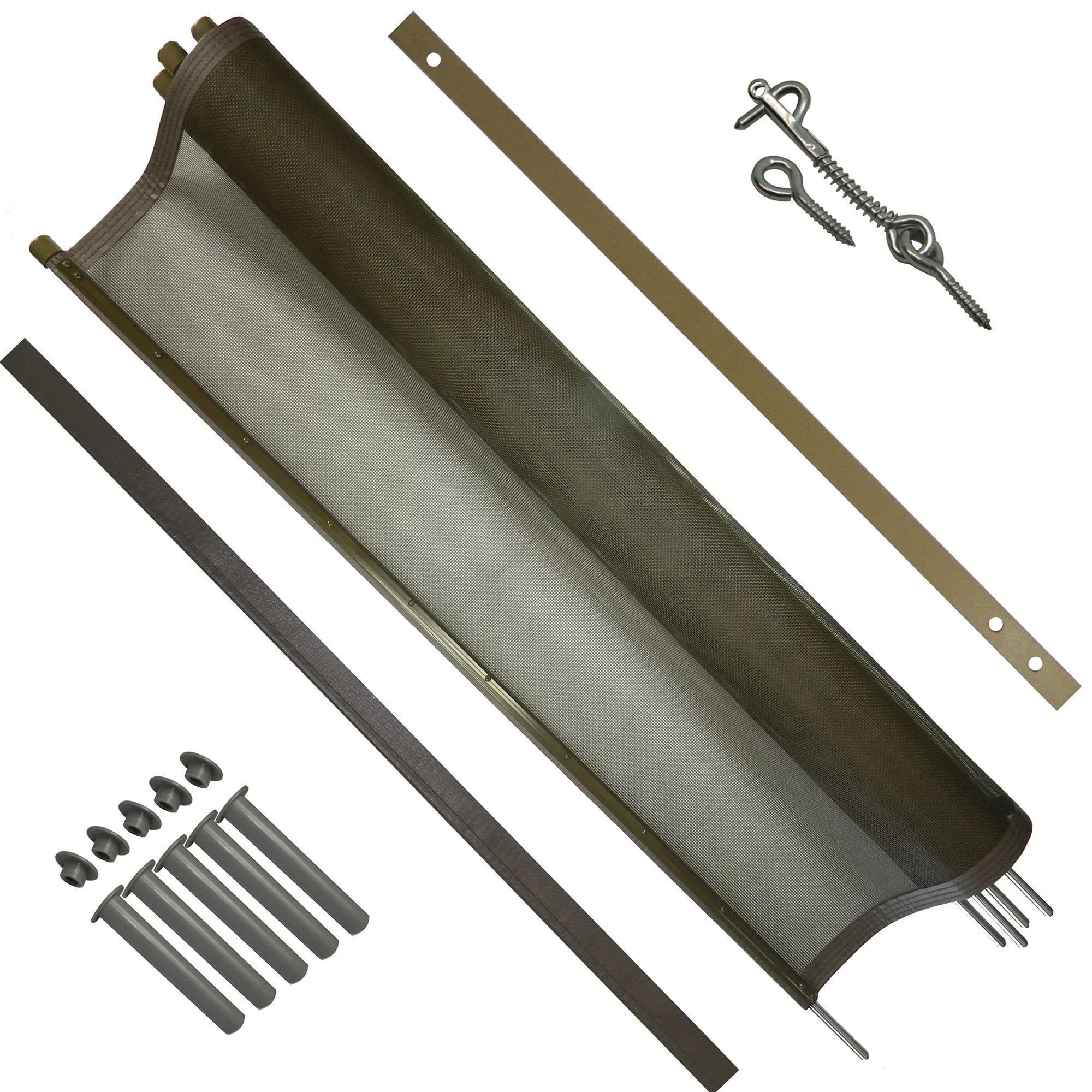 with Featuring Pin W at in. Section H 1/2 ft. Fence a DIY ft. in 5 a Base 12 Hole Steel the Pool 5 Poles X Brown for