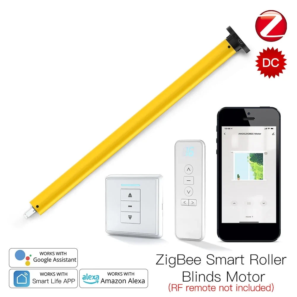 Home Control Control Receiver Powered Voice Smart Remote Automatic Blinds Tubular Remote Tube Roller with 25mm App Lepmerk RF433 Motor 38mm Built-in Smart Control Battery Wireless for