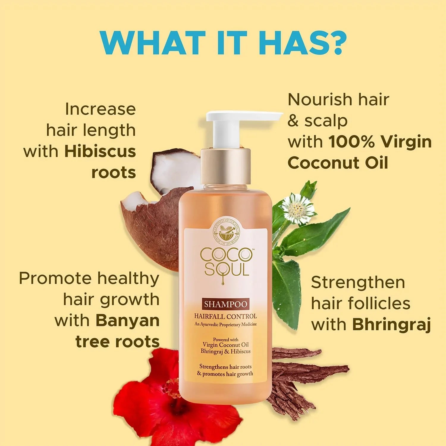 Paraben & Medicine Control Fall | From Free Coco Oil Shampoo Bhringraj the Pressed Coconut 100% Sulphate Hibiscus Virgin Ayurvedic Cold Soul with | | & | M Hair