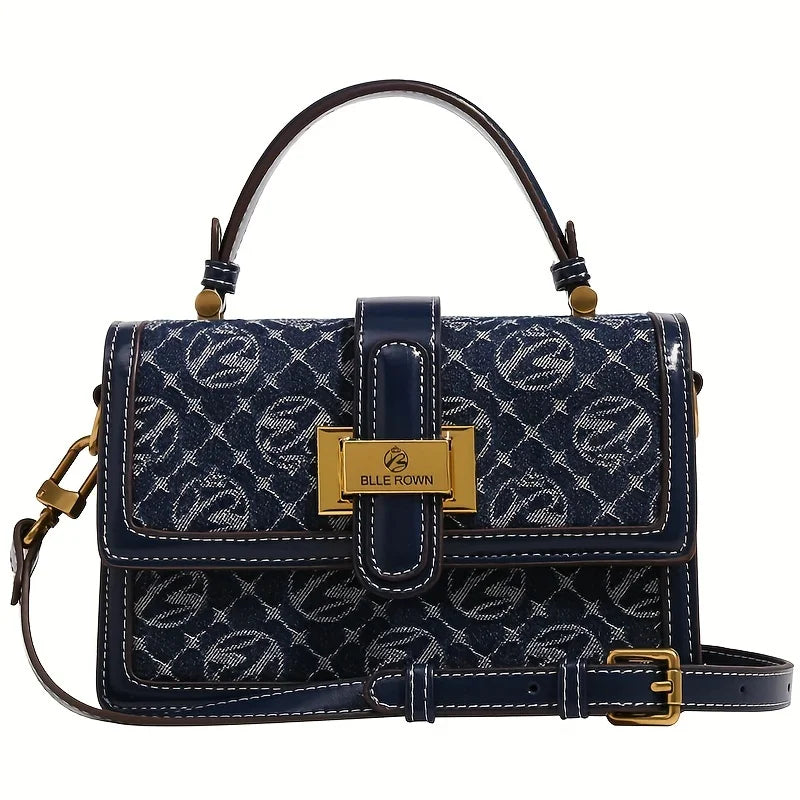 Classic Series Bag For Blue Small MICHROE - Women Messenger Klein Purse Retro Square Fashion Texture Pattern Bag