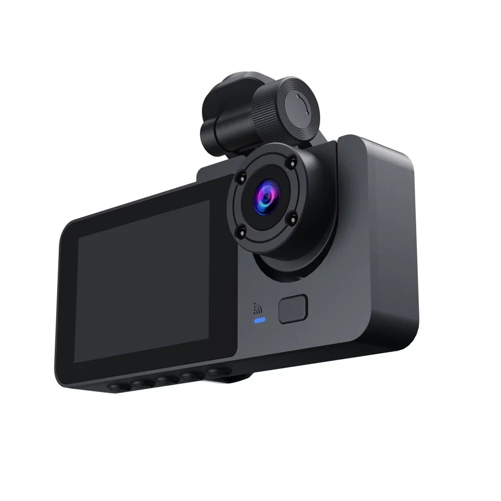 Rear One-Key Driving Shinysix Detection Inside Recorder 1080P Inch Loop & Camera 2 Dash Recording DVR Screen Lock Camera Front Motion & Support Night-Vision Dashcam