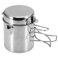 Camping Backpacking Foldable Cooking 1L Pot Outdoor with Handle Portable Stainless Kettle Steel