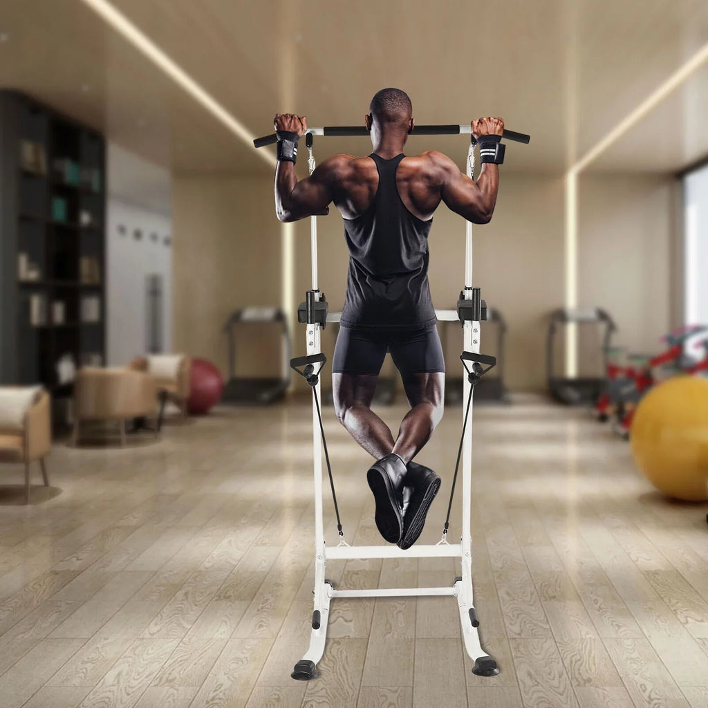 Black Power Pull Gym Chin Home Push Up Tower Adjustable Power Bar Tower Station Gym Home Dip Height