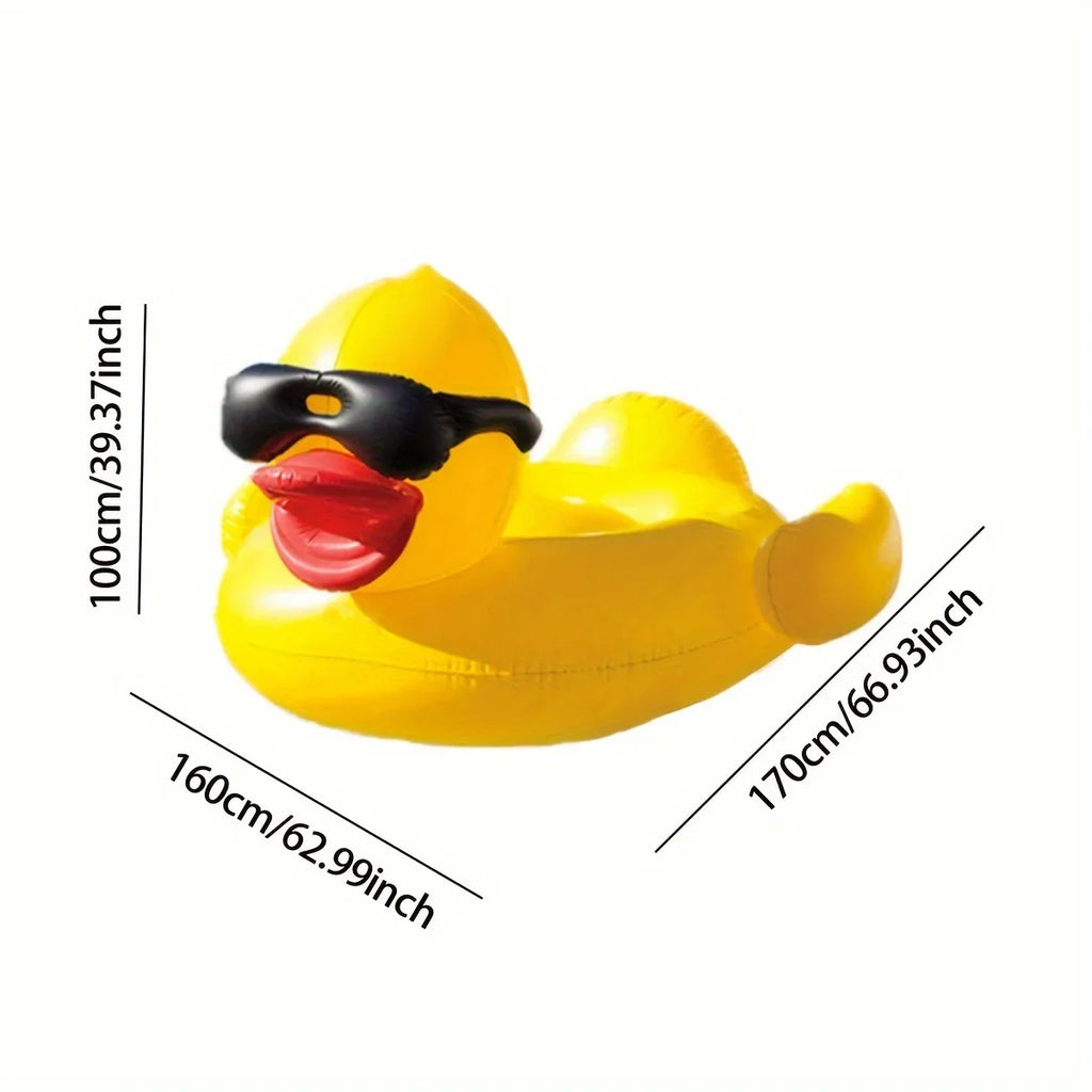 Raft, Floating PVC Beverage Yellow 1pc Holders Toy Two Big Duck With Inflatable Water