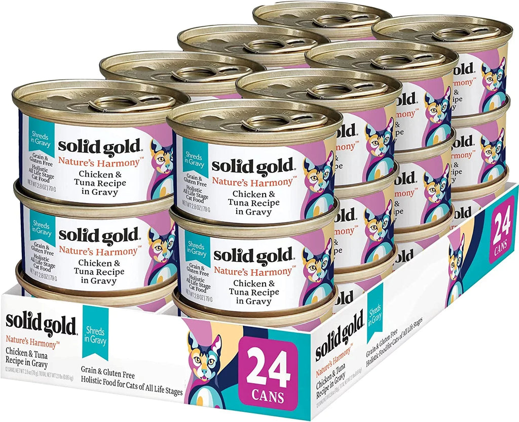Tuna Grain in with 24 Harmony for Nature's Pack Support Food Cat Cat Free Stomach - Solid Digestive Made Food Food Gold & Wet Wet Chicken Shreds & Gravy - & - Cat Canned Gluten Real Sensitive Health