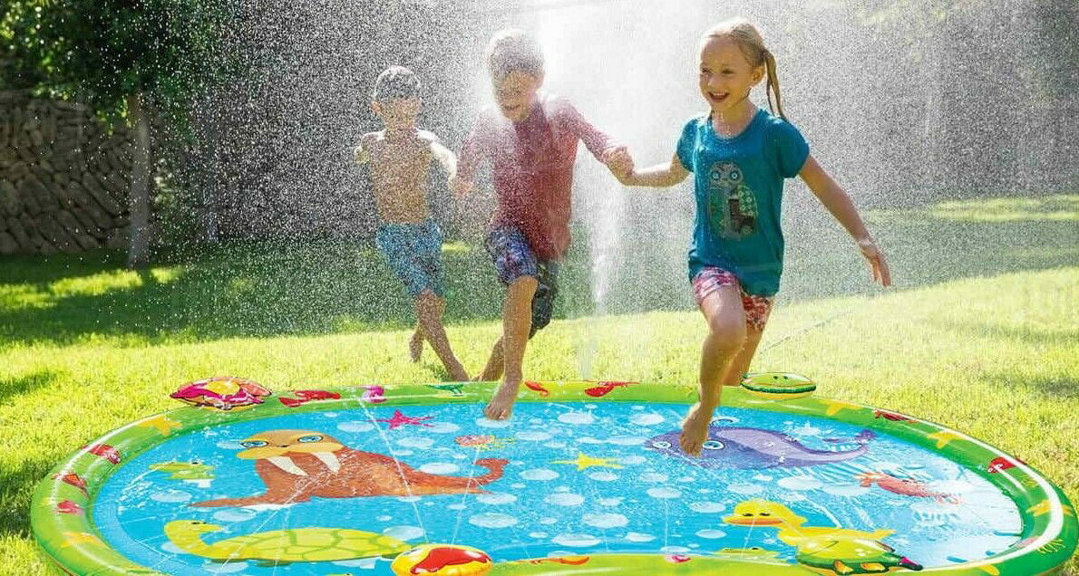 Kids Pool, Sprinkler Pad Splash Swimming Wading Splash Inflatable Outdoor Pad, Splash Pool, Water Mat, Lawn Sprinkler Toys,