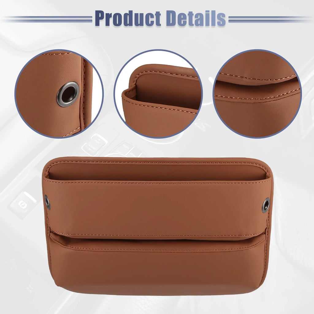 Organizer Pocket Gap Filler Box Seat Car Side Seat Car Console Brown Storage Multi-function 2pcs