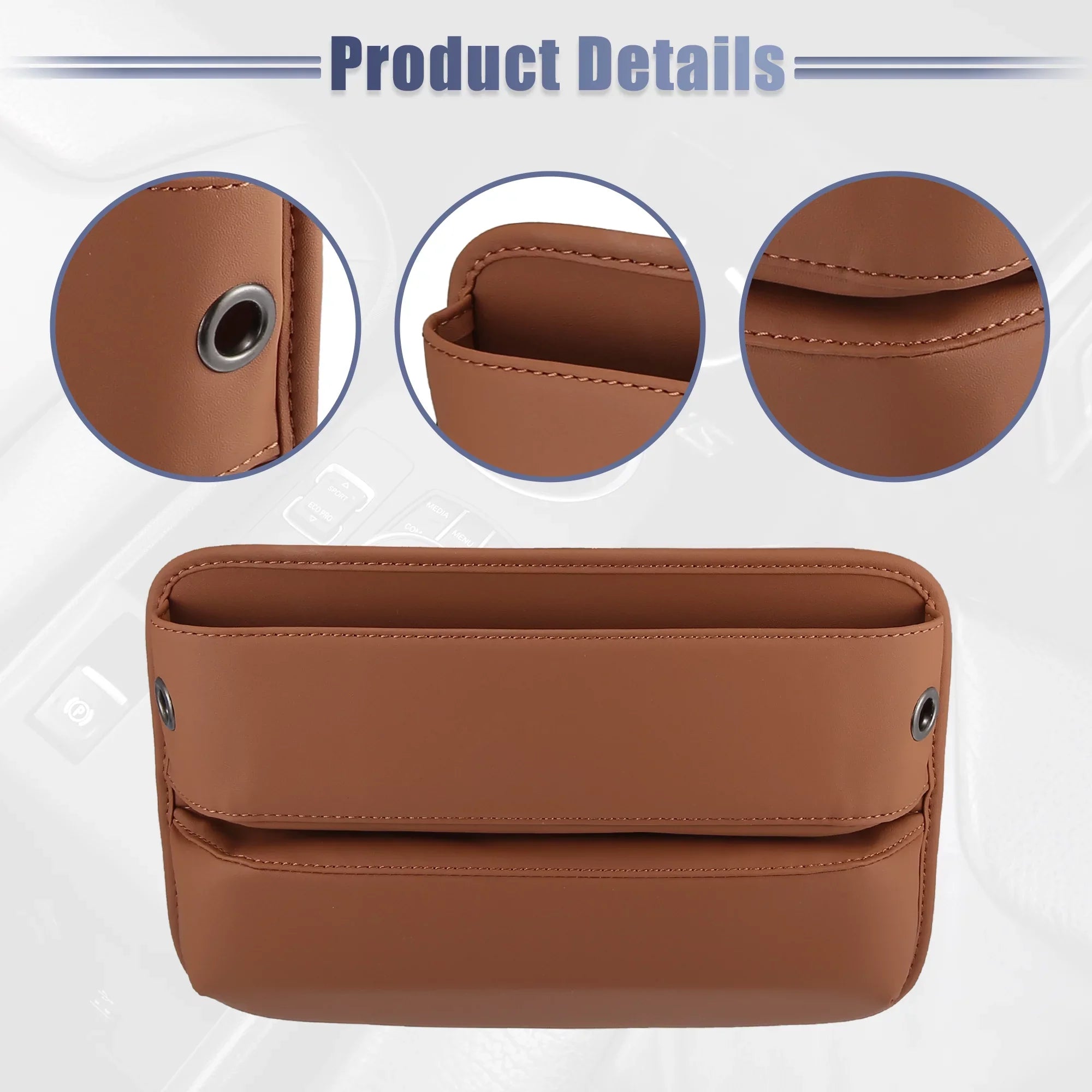 Organizer Pocket Gap Filler Box Seat Car Side Seat Car Console Brown Storage Multi-function 2pcs