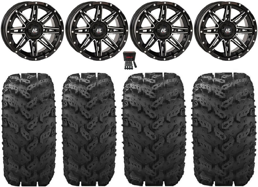 Wheels Kawasaki 14" HL22 Machined Reptile Lifter Tires 26" High Teryx Mule