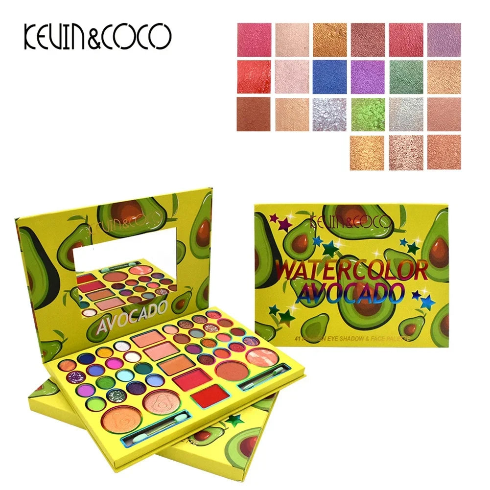 Long Eyebrow Matte Cosmetic Colors 41 Palette Eyeshadow Cake Tool Lipstick Powder Multifunction Lasting Powder Blush