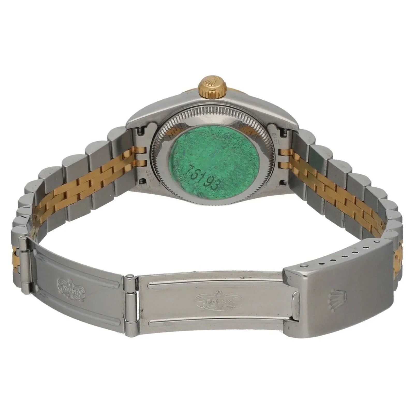 Yellow Rolex Perpetual Gold 76193 Ladies Dial 2005 Oyster Silver 18k Watch Steel