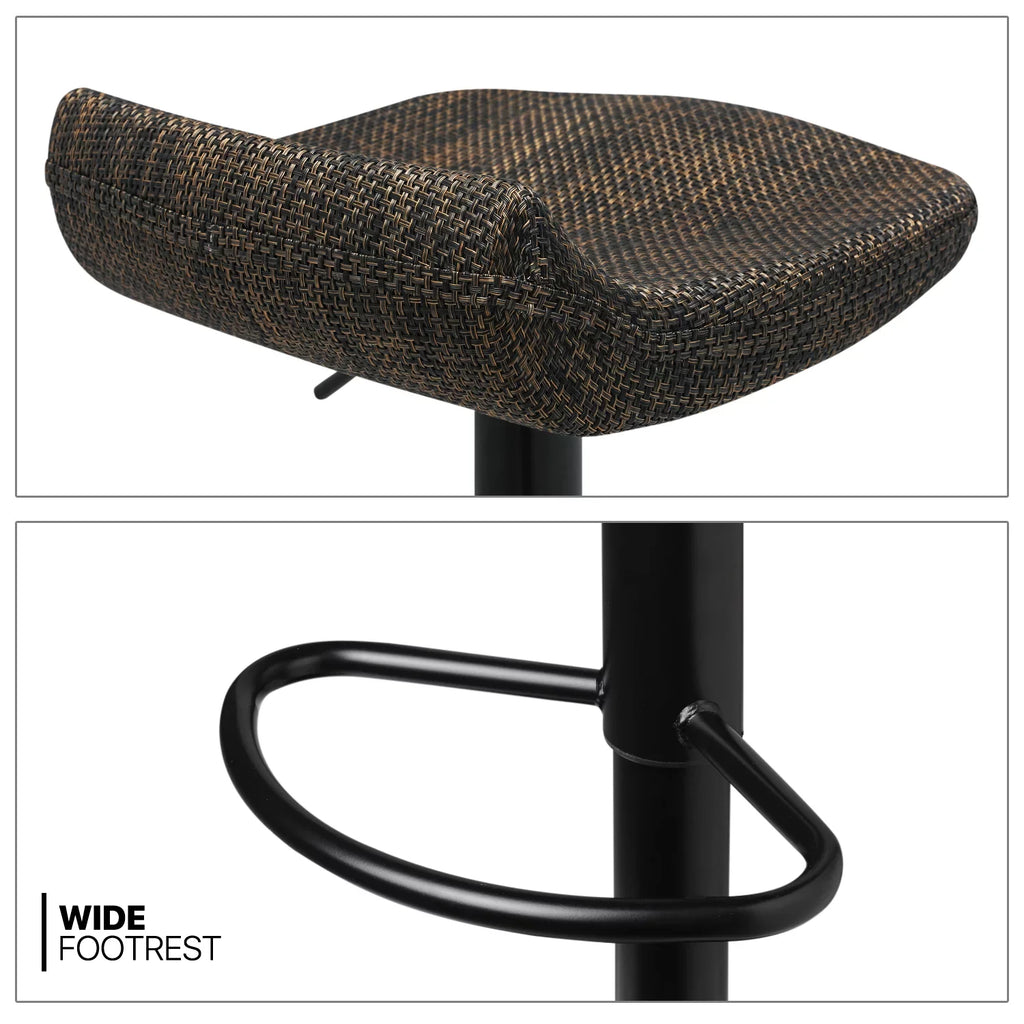 Swivel, Dining Stools 2 for MoNiBloom Set of Height with Kitchen Footrest Room Counter Adjustable Metal Bar Outdoor, Indoor Brown