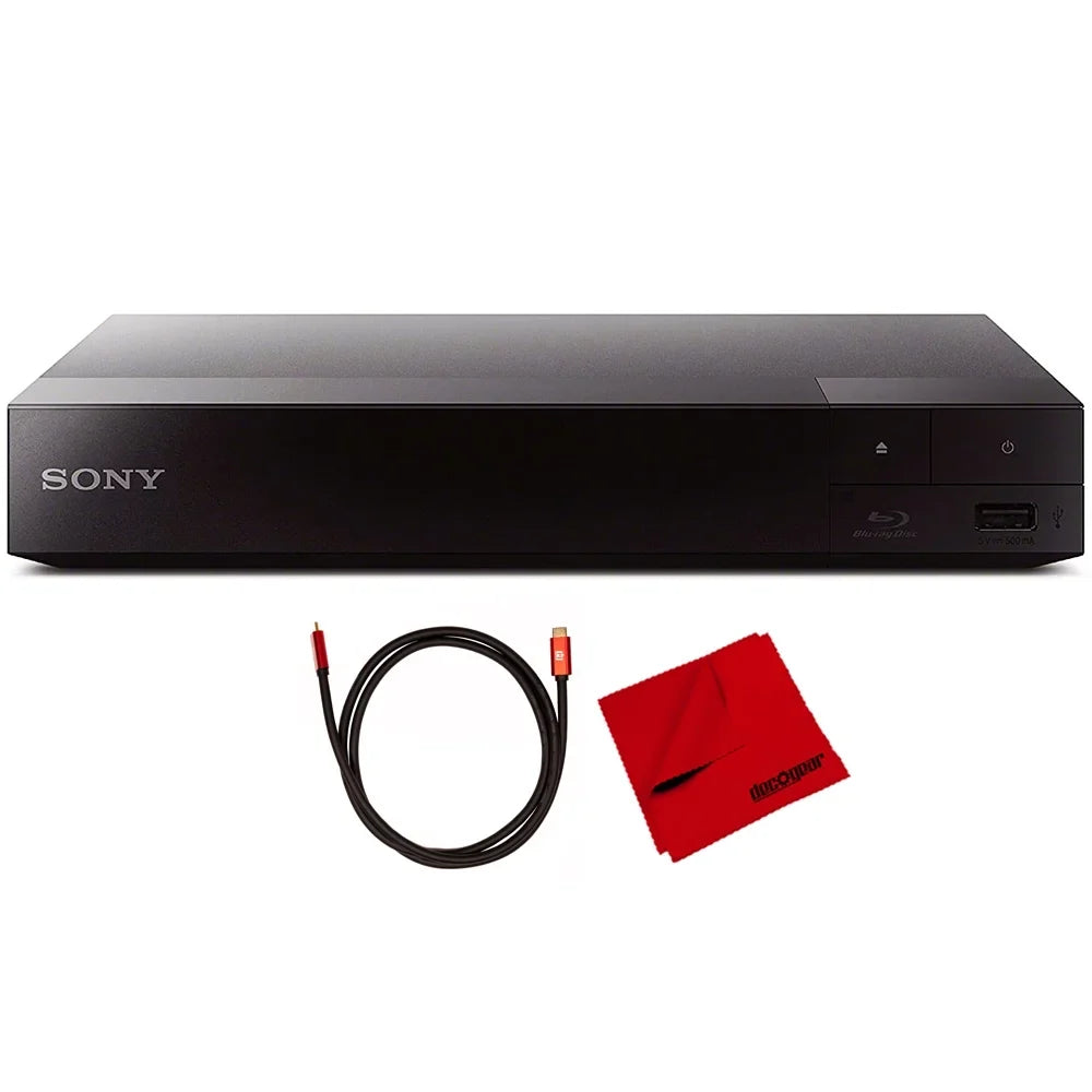 Gear Microfiber Conductors Deco Streaming and with Disc Universal Copper HDMI WiFi Bundle 28AWG with with 2.0 Blu-Ray Cloth 4K Player BDPBX370 Pure Cable Cleaning Sony 6FT