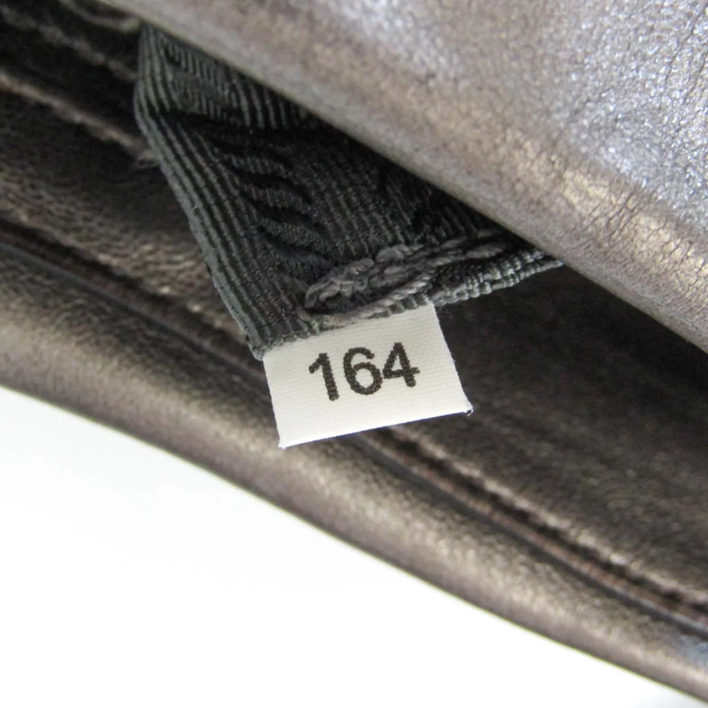 Tessuto,Leather Bag Pre-Owned Women's Prada Tote Bronze,Gray (Good) BR4007