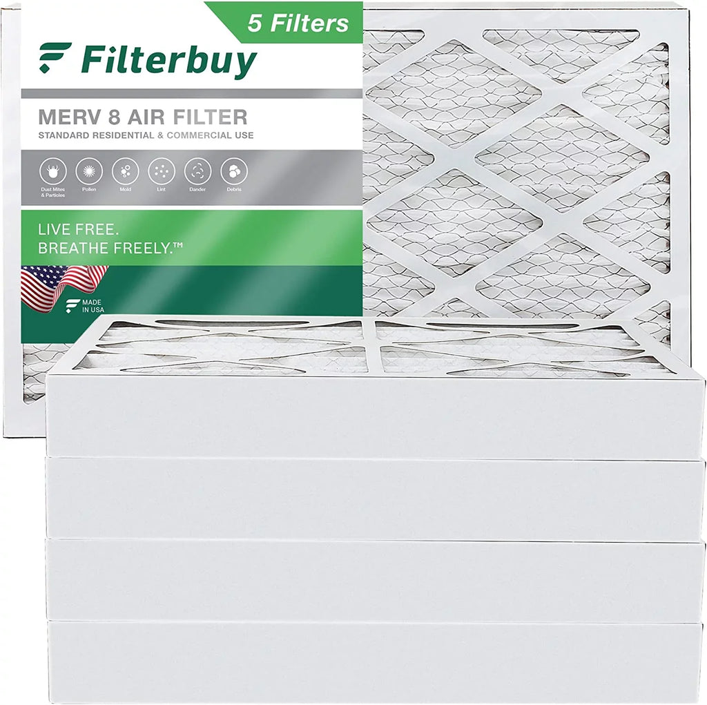 HVAC Filterbuy Furnace Pleated (5-Pack) Air 8 AC 16x30x4 MERV Filters