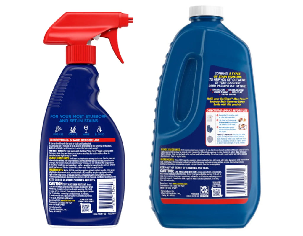 Total Refill oz + 48 Oz Bottle Stain Spray, Laundry Max Oz 60 Remover Force Kit fl Fl Fl OxiClean 12