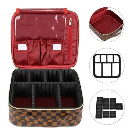 Women Cosmetic Digital Make Toiletry ZBH Makeup Train for Accessories Storage Brush Organizer Bag Tool Travel Up Makeup Jewelry Makeup Case with Compartments Adjustable