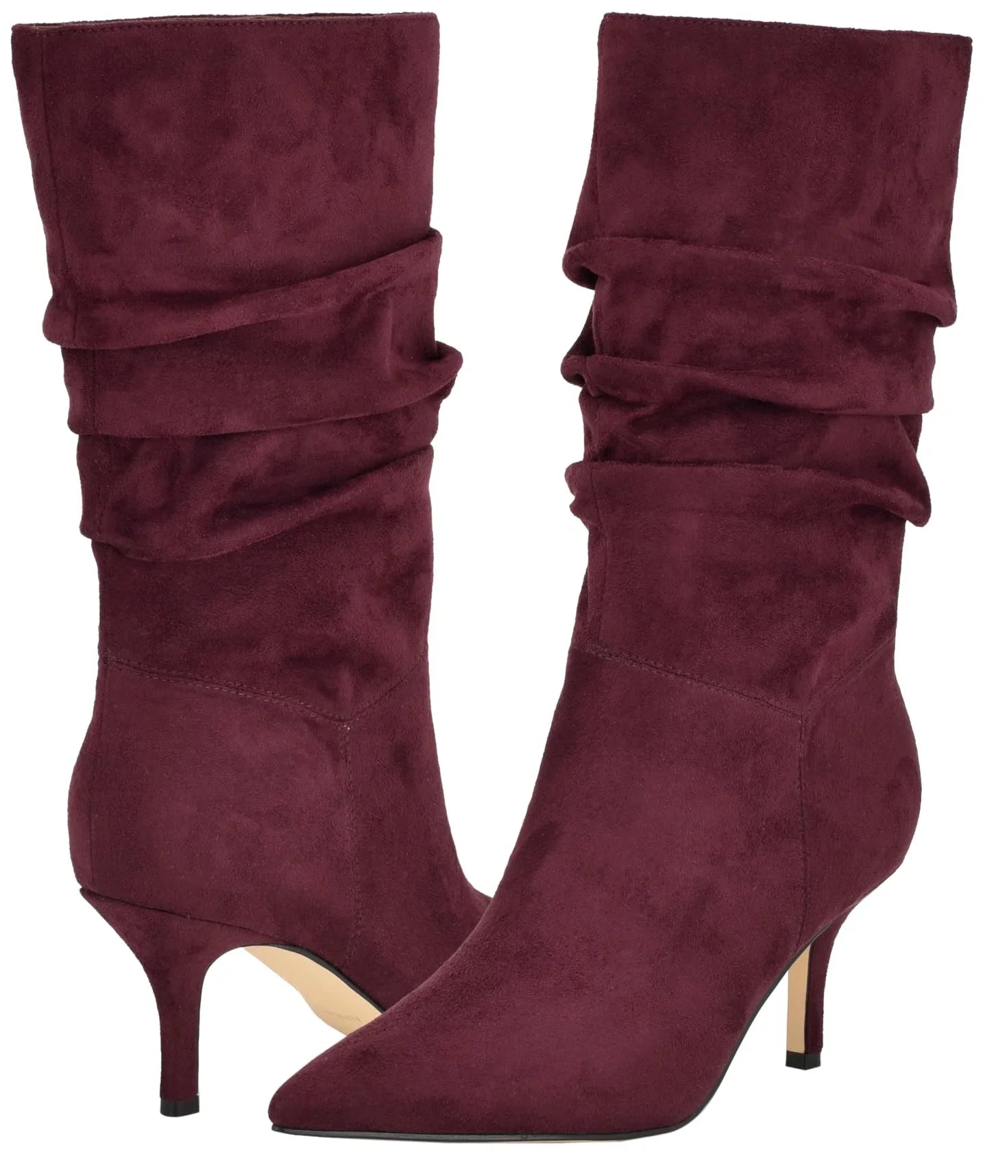 9, Calf Mycki Stiletto Boot 600 Heeled Mid Nine West Wine Women's