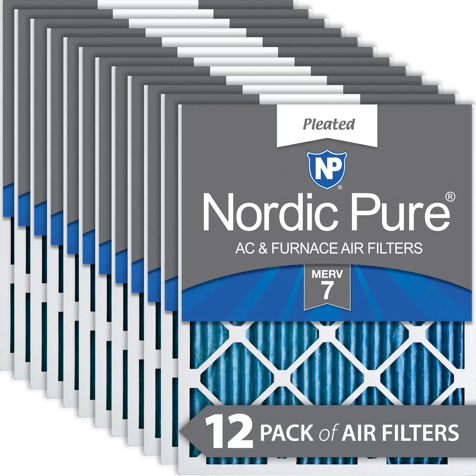 Pack 14x25x1 MERV Filters 12 (13_1/2x24_1/2) Air 7 Pleated