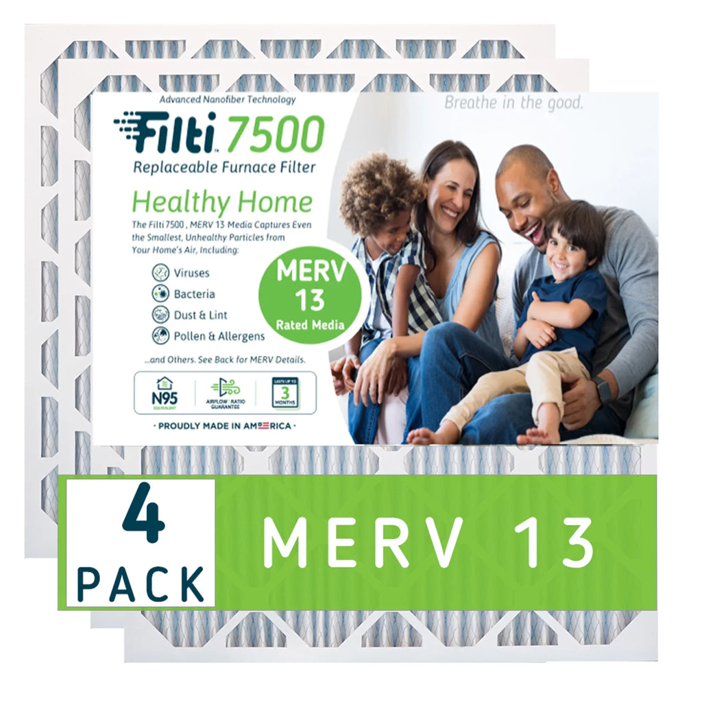 (4 7500 Furnace Filter 13 Pack) Air HVAC 16x20x1 Filti Pleated Home MERV