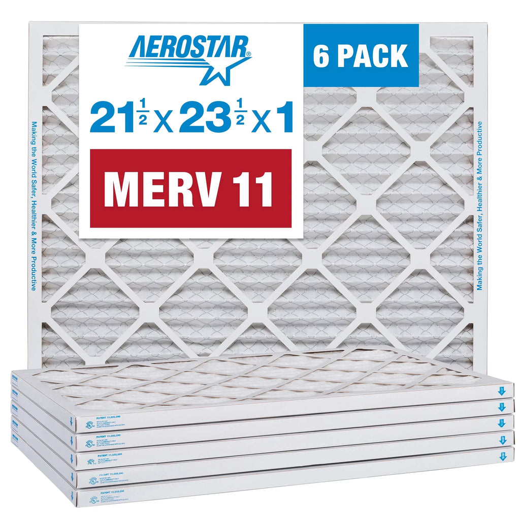 Pleated MERV 6 Furnace 1 1/2 Pack Filter, Filter, AC x x Air Air Aerostar 21 11 23 1/2